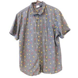 Mad Engine Men's Marvel Deadpool Taco Swords Short Sleeve Woven Shirt L